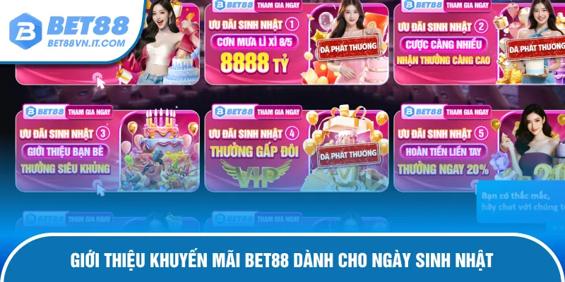 Khuyến mãi Bet88 dành cho ngày sinh nhật tri ân